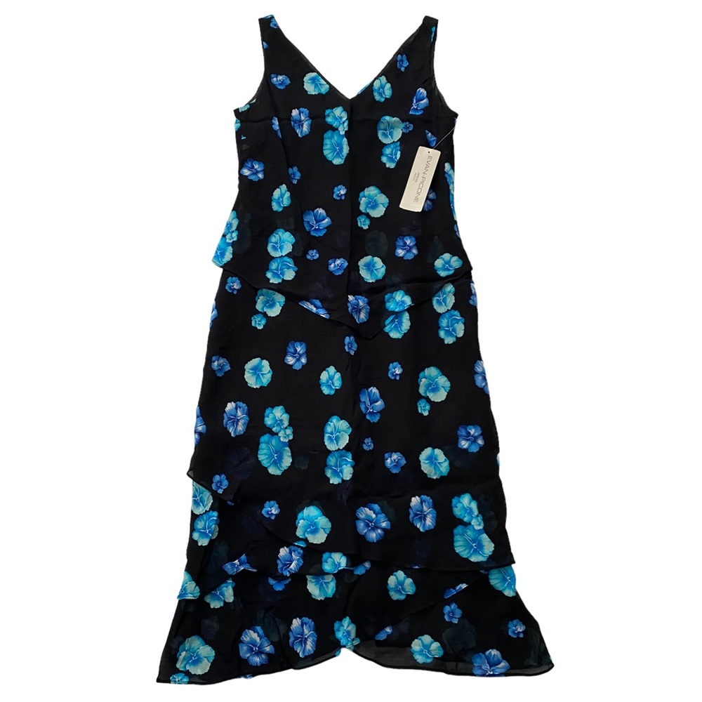 NWT Evan-Picone Floral Print V-Neck Sleeveless Dress Size 8